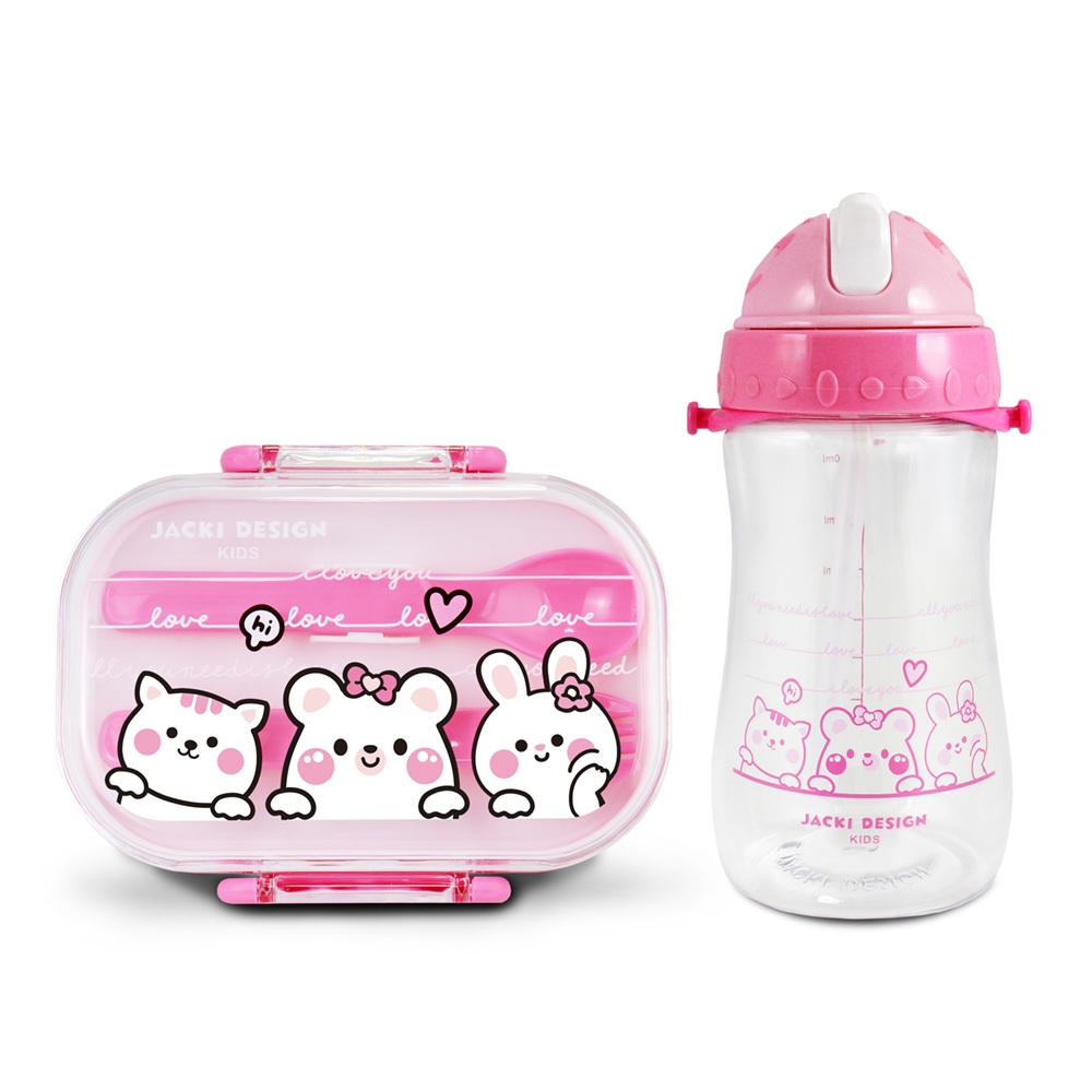 Kit Infantil 2 Peças – Pote para Lanche 400 ml + Garrafa 460 ml | Jacki Desig