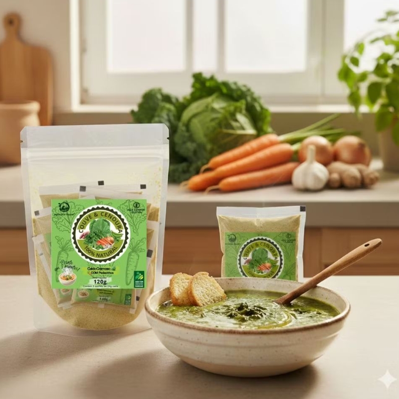 CALDO VERDE CREMOSO - COUVE E CENOURA - 100% NATURAL