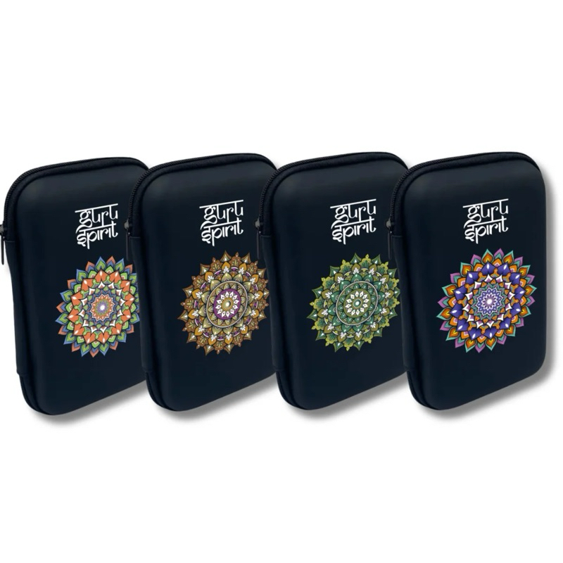 Case Guru Spirit Mandala Cores 15x11cm Porta Acessórios Armazenamento Documentos Carregador Cabo Pendrive Fones