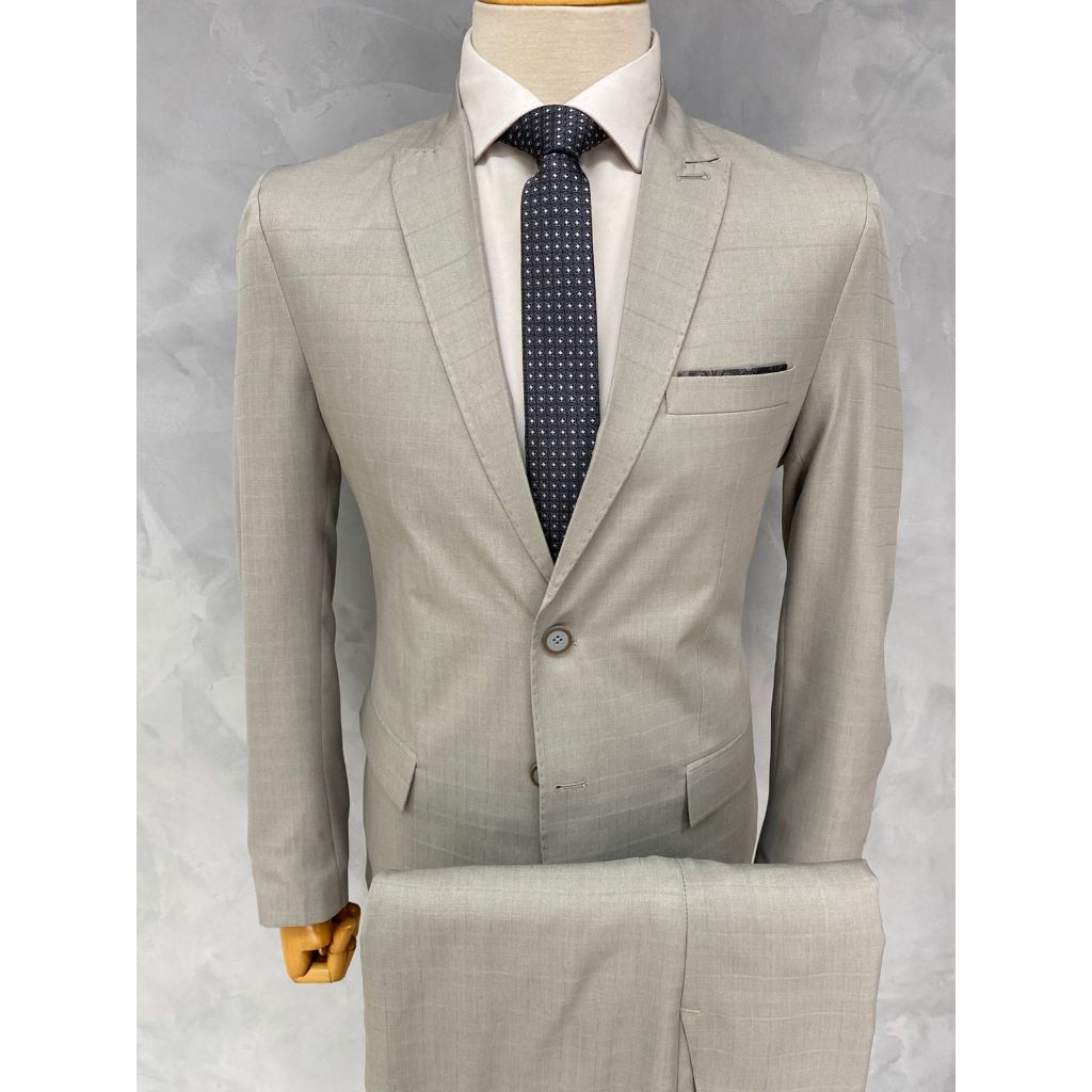 Terno Principe de Gales Casemira Masculino Cor Cinza Quadriculado Premium Alta Costura De Luxo