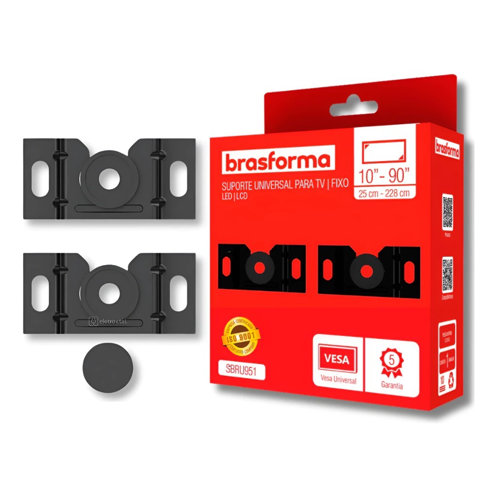 Suporte Tv Fixo Led Lcd Smart 10 A 90 Polegadas Universal Brasforma em Oferta na Shopee