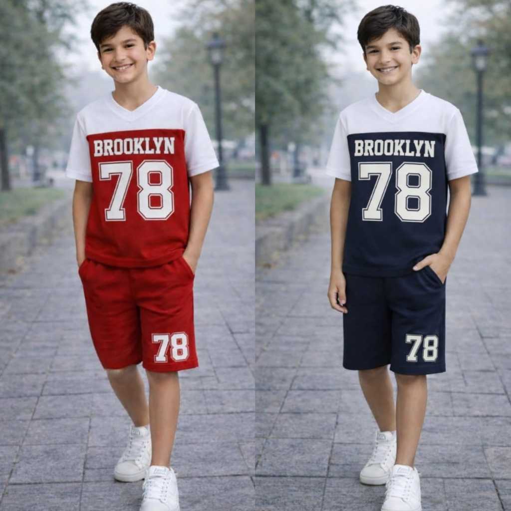 Conjunto Blusa e Short Masculino Infantil e Juvenil em Oferta na Shopee