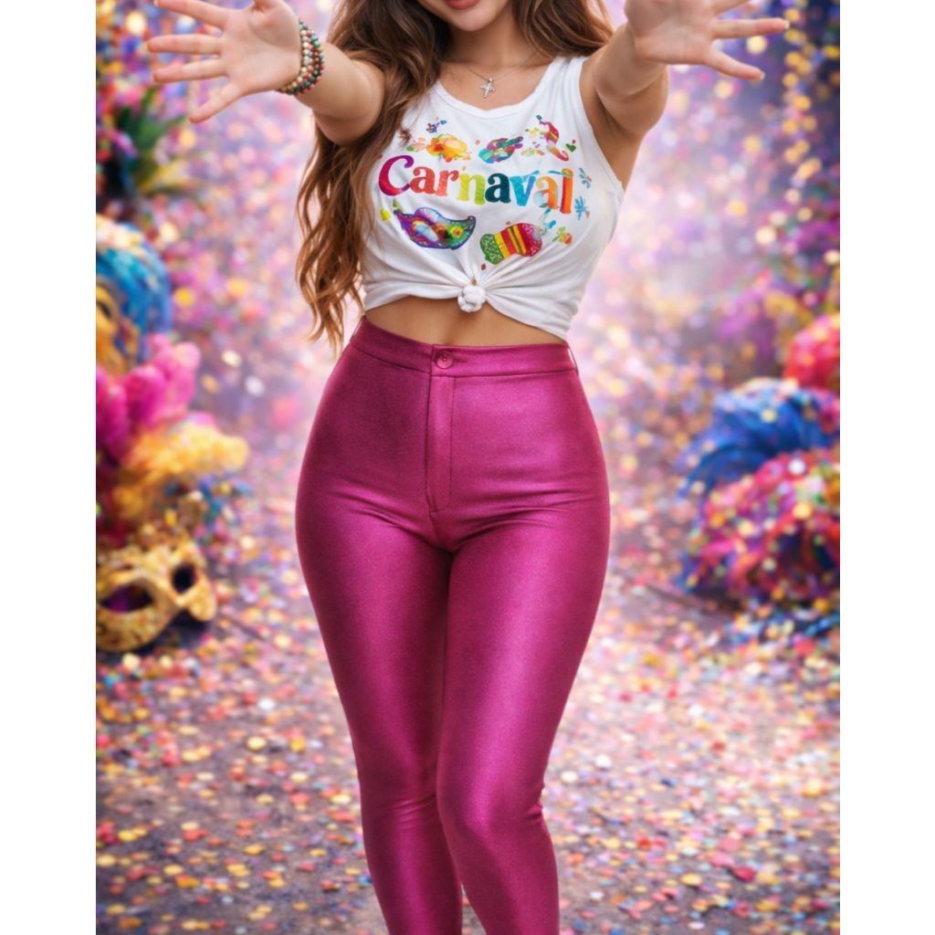 Calça NEON afunilada com bolsos atrás/legging colorida/coleção CARNAVAL 2026/disco/abadá bloco de rua/bloquinho micareta