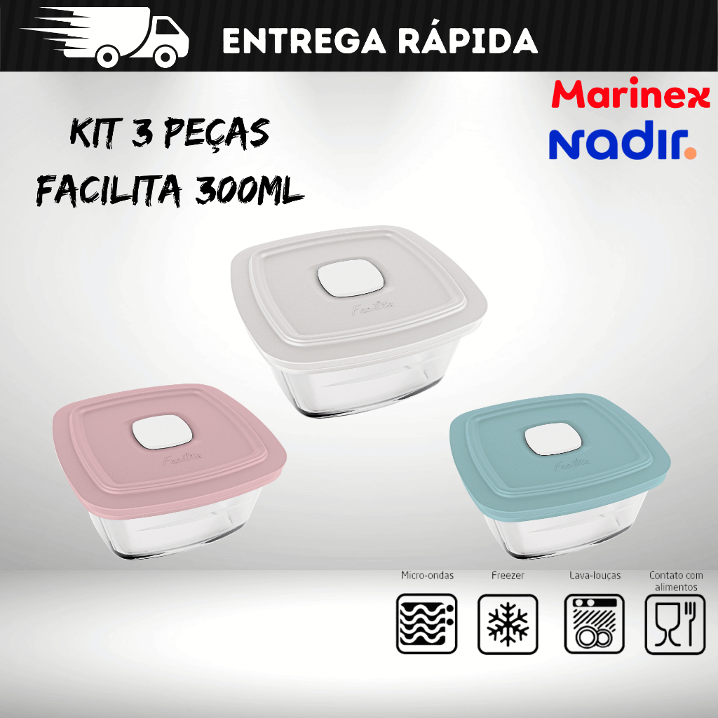 Kit 03 Peças Facilita 300ml - Marinex / Nadir