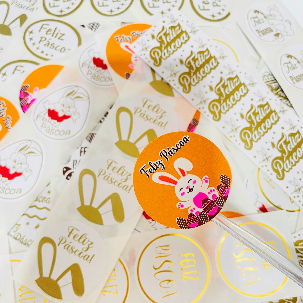 Etiquetas de Páscoa para Embalagens Ovos Chocolates Presentes