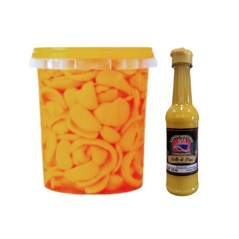 Pequi Fatiado 100 % Natural Balde 2.2 Litros+Molho de Pequi sem Pimenta 145 ml