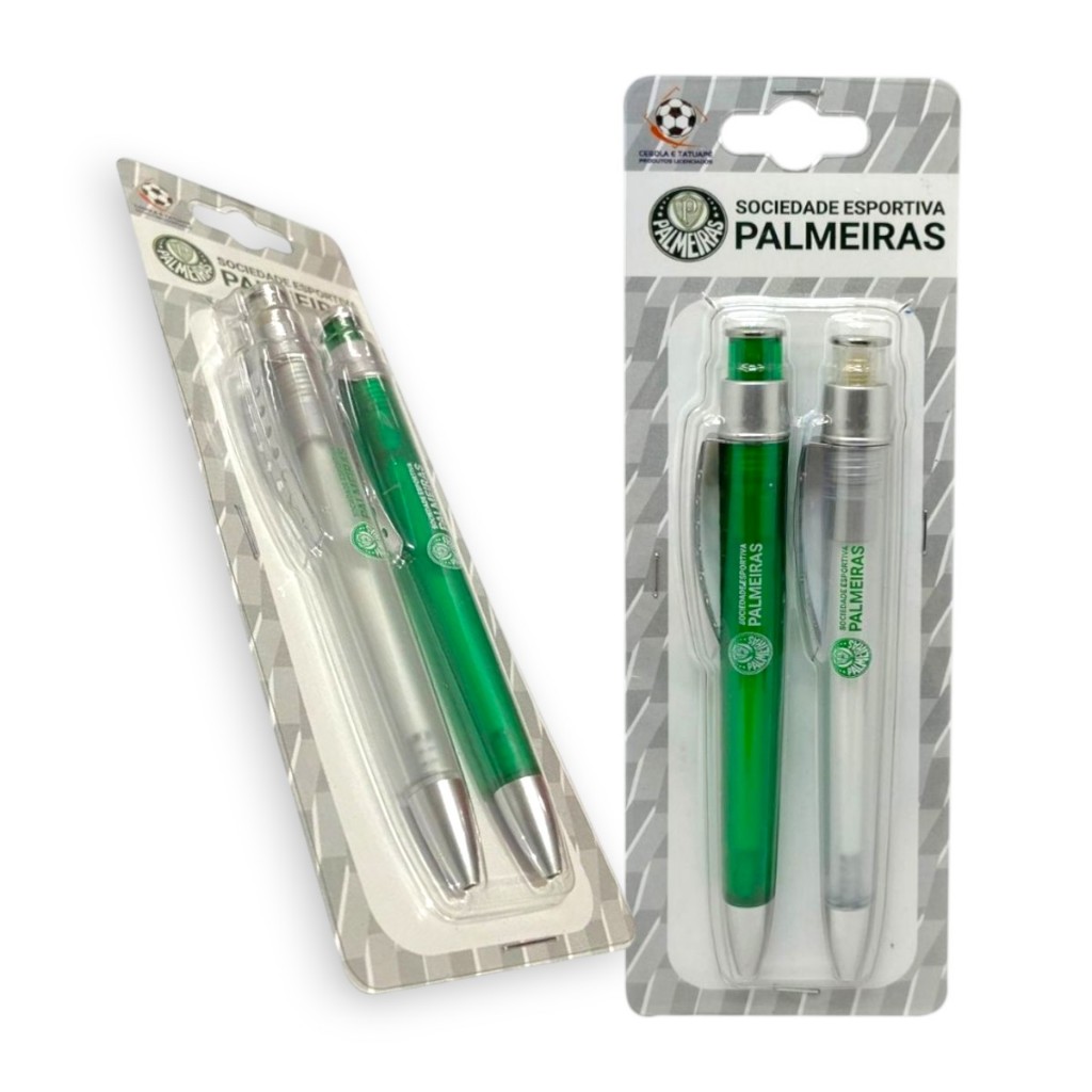 CONJUNTO 2 CANETAS ORIGINAL PALMEIRAS em Oferta na Shopee