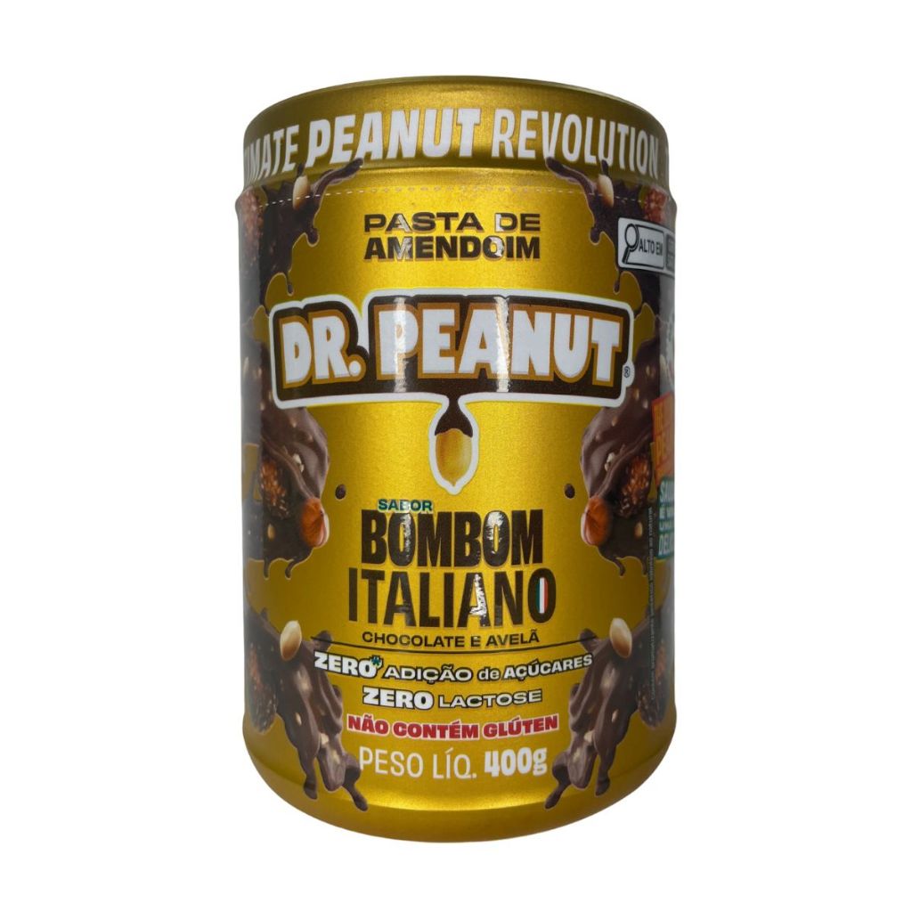 Pasta de Amendoim Dr. Peanut Sabor Bombom Italiano 400g em Oferta na Shopee