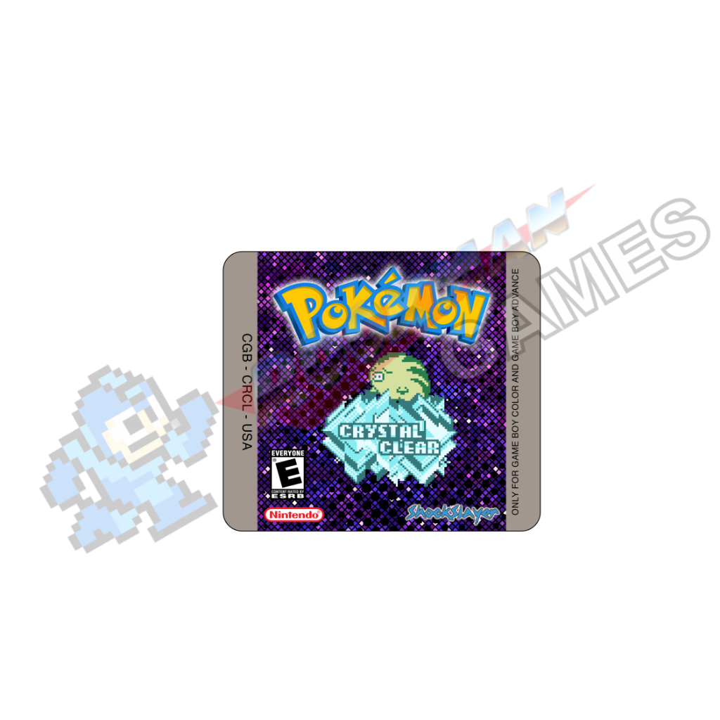 Pokémon Crystal Clear - Label Adesiva P/ Cartucho De Gameboy e Gameboy Color