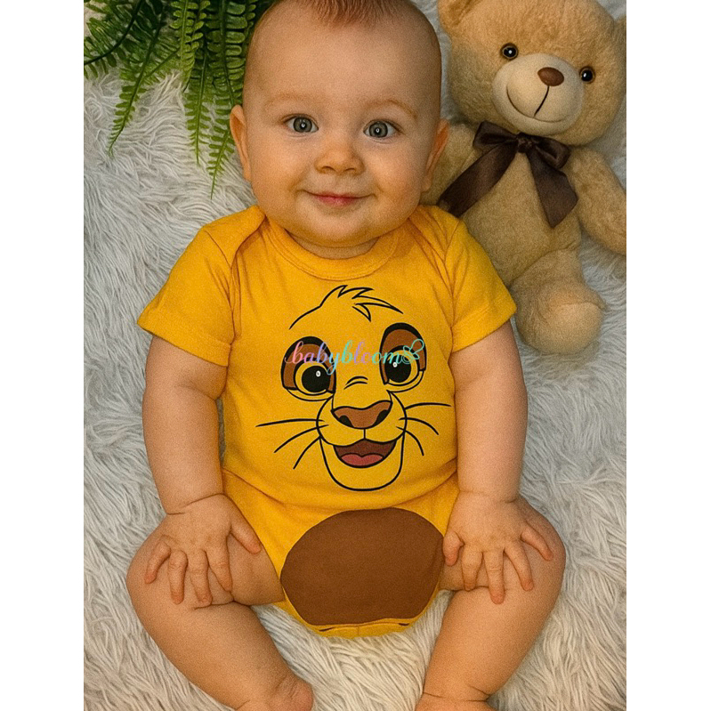 Body Bebê Infantil Mêsversário Temático Simba Rei Leão Personagens Fantasia + BRlNDE