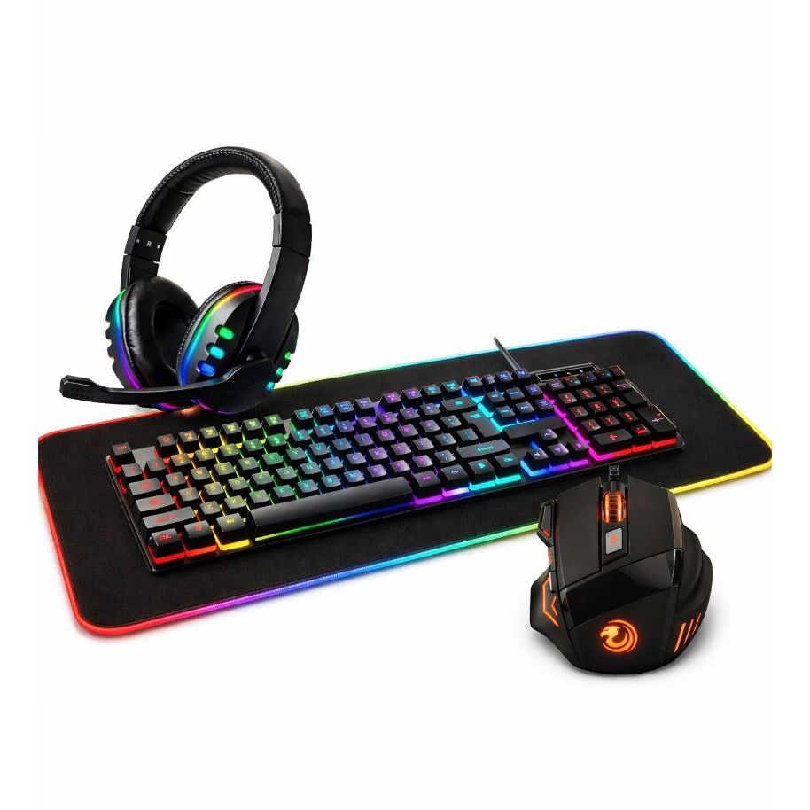 Kit Gamer Rgb Teclado Semi Mecanico Mouse Rgb Mousepad LED Headphone Fone Gamer Setup Pc Completo - Miniatura 2