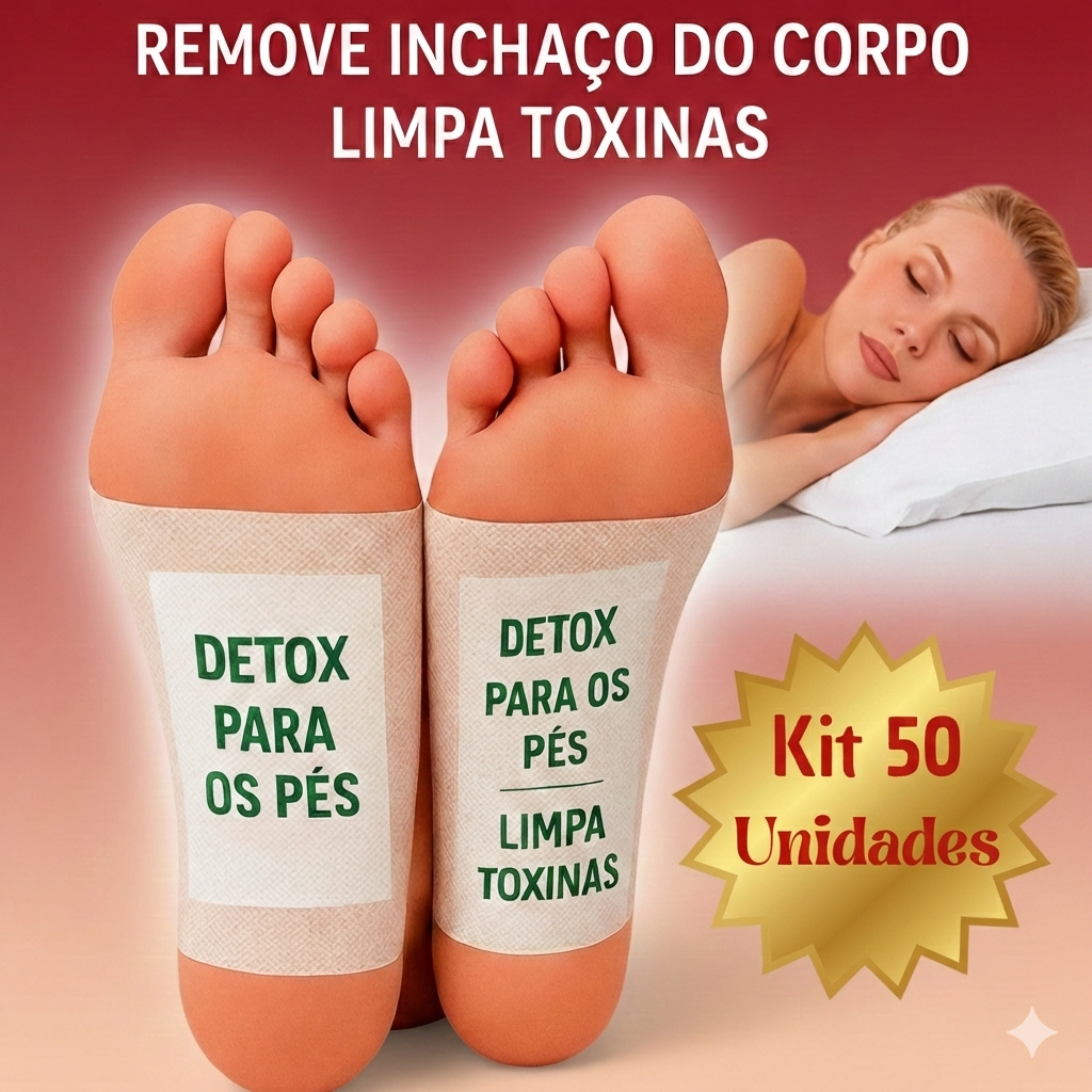 Kit 50 Detox os Pés Natural – Eliminação de Toxinas e Bem Estar Saúde, Sono Melhor e Energia