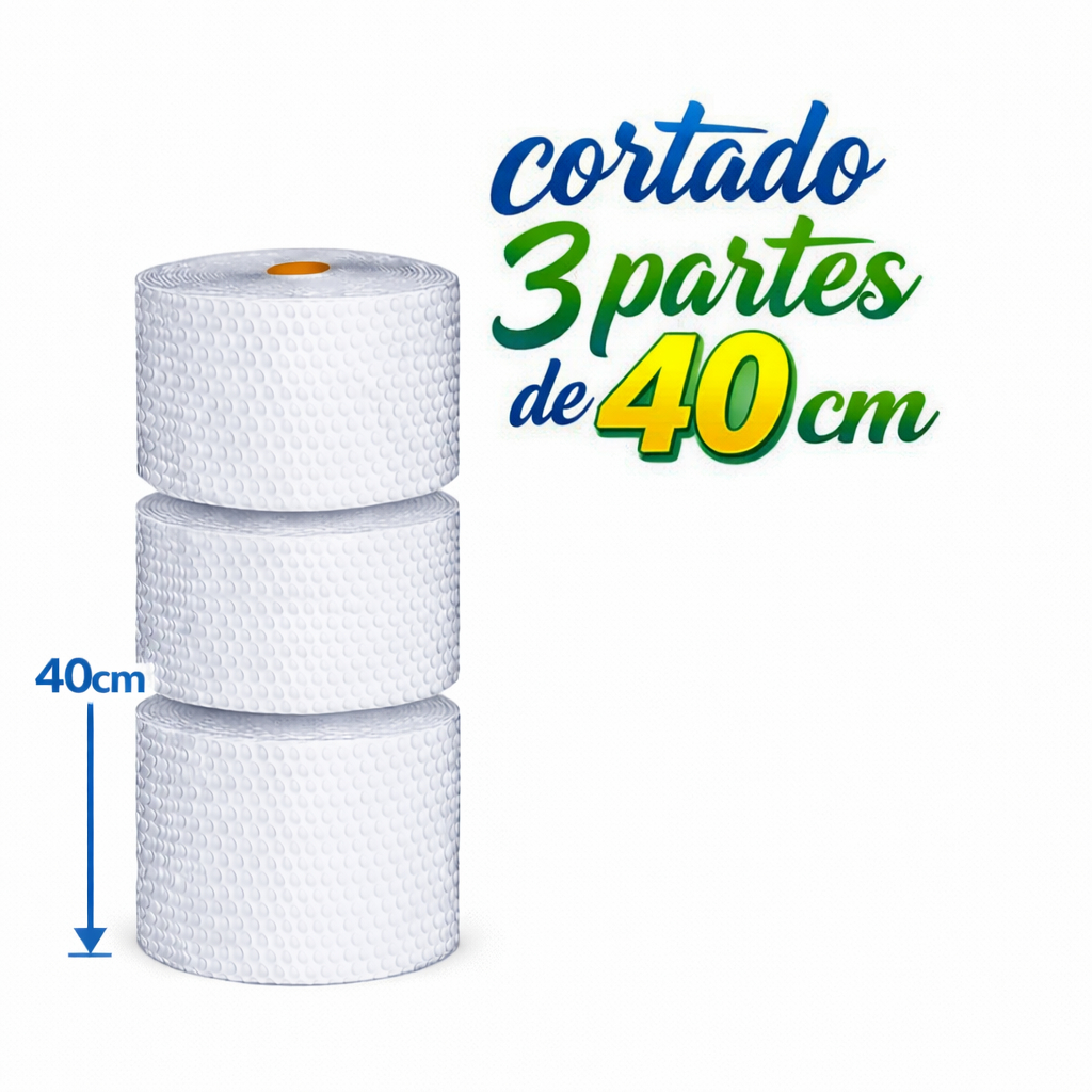 Vendendo Prático Bolha | Rolo 40cm x 100m (3 Cortes) Ideal para Embalagens e Proteção em Oferta na Shopee
