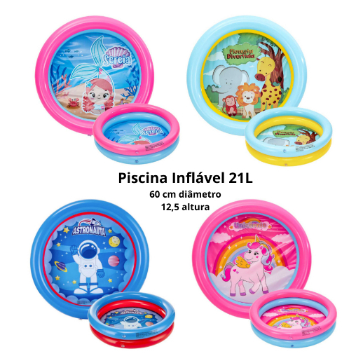 Piscina Infantil Inflável Dm Splash 21 Litros 60Cm Diâmetro