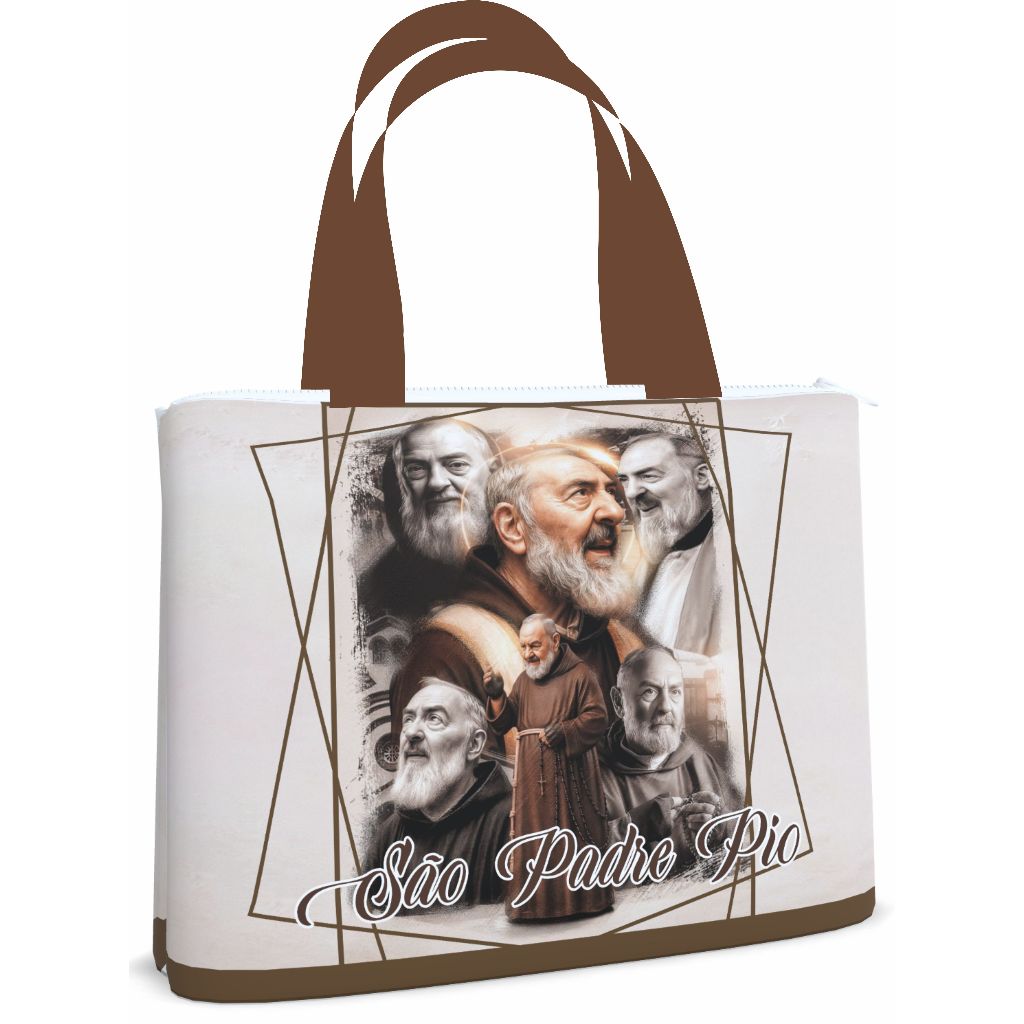 Bolsa Sacola Pasta Ecobag 45x35_São Padre Pio