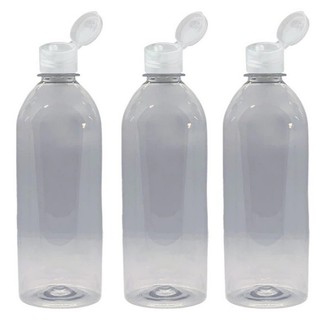 Kit 3/5X Frascos Pet Cilíndrico 1000ML c/ Tampa Flip Top
