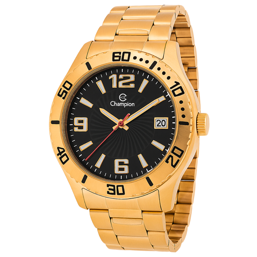 Relógio Analógico Masculino Champion Dourado Social Original Resistente à Água Garantia 1 Ano em Oferta na Shopee