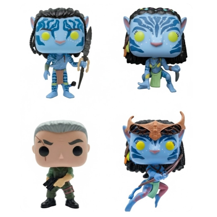 Bonecos Colecionáveis Avata - Jake Sully, Neytiri, Coronel Miles Quaritch, Neytiri Battle.