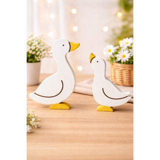 Ganso Mãe e Filhote Decorativos Pintados – Decoração Infantil em Oferta na Shopee