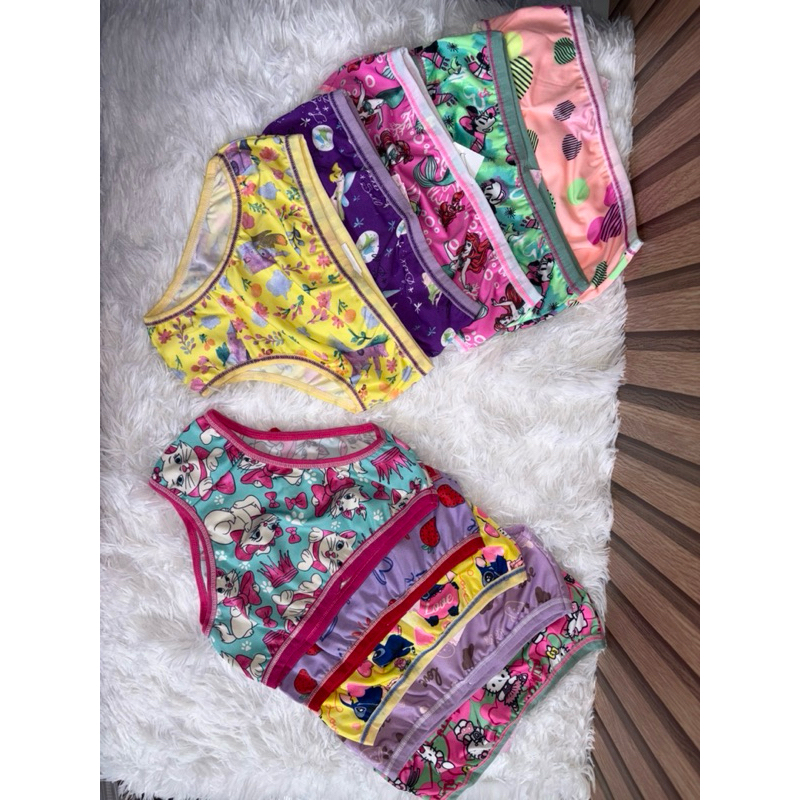 KIT 10 Calcinhas Infantis Feminina Estampada Confortável Tamanhos P M G GG
