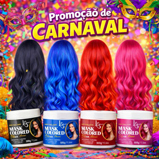 Máscara Tonalizante Coloridas Carnaval L&beauty 300g Sem Amônia Envio Imediato em Oferta na Shopee