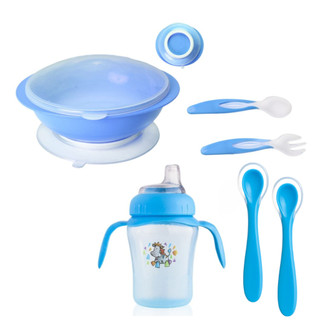 Kit Refeição Master Para Bebê Pratinho + Copinho + Colher Silicone