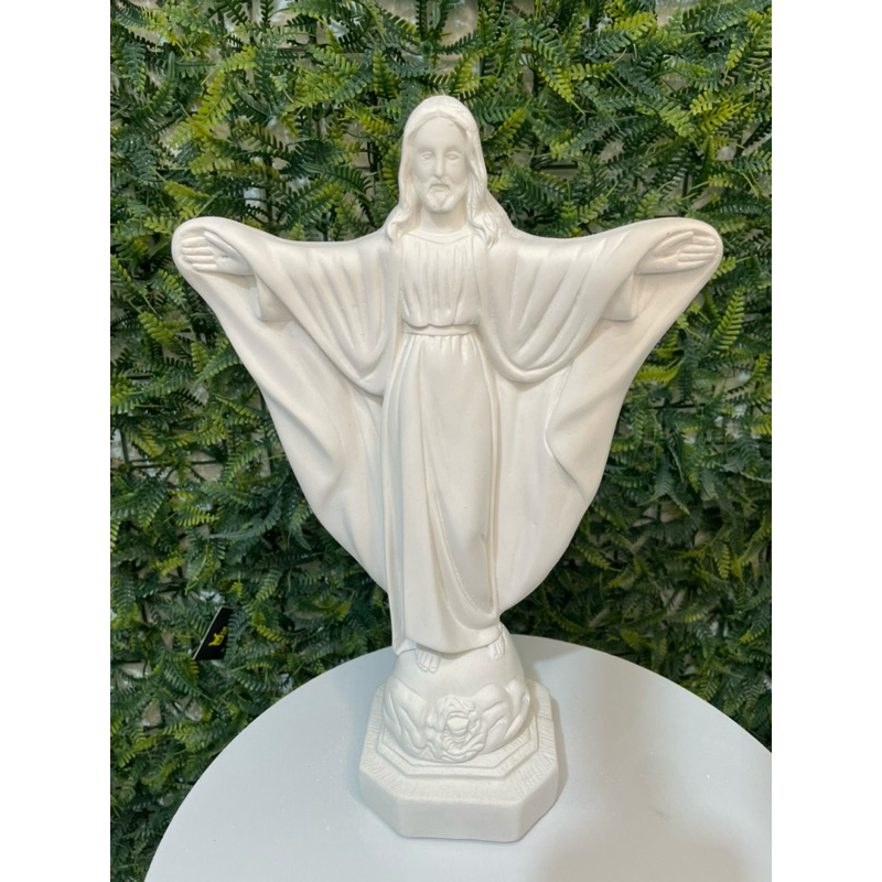 Imagem De Oxalá - Cristo Redentor 30cm - Em Gesso Cru- Acabamento Impecável.