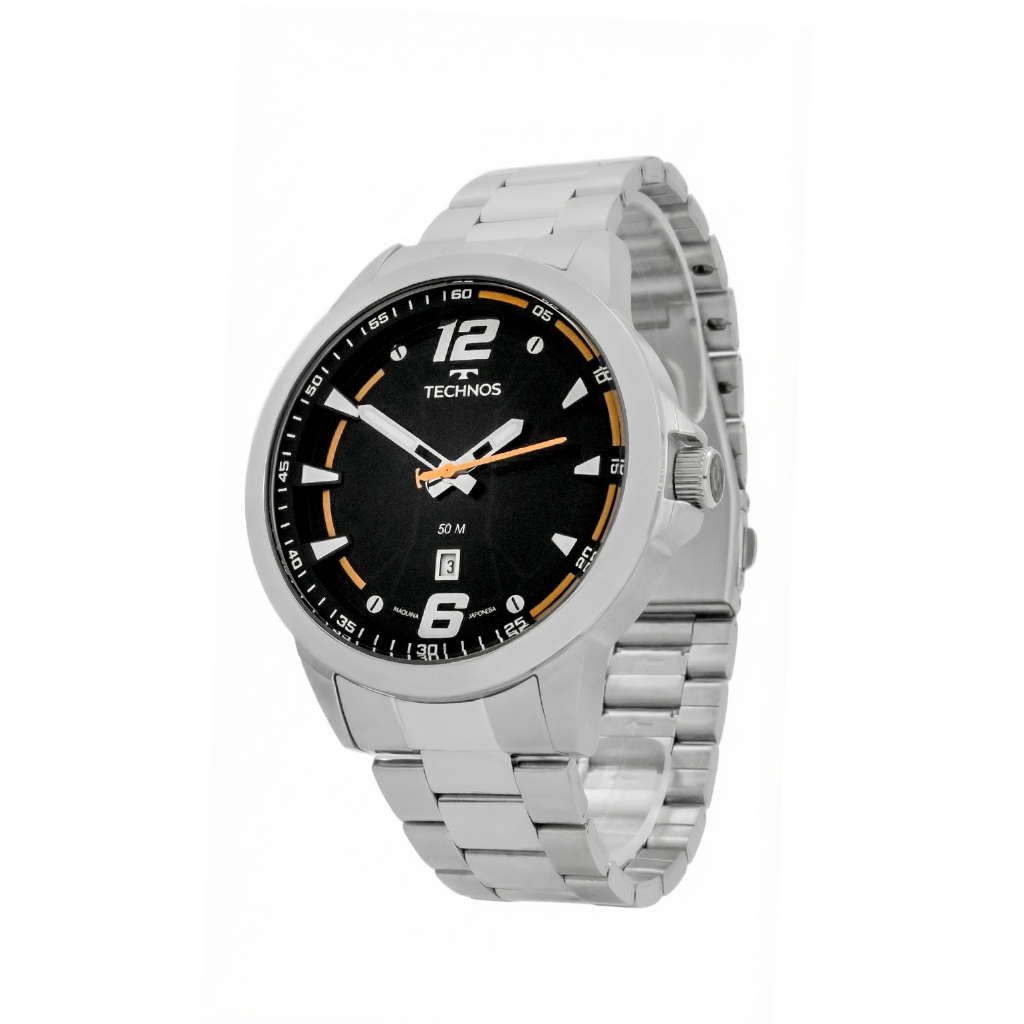 Relógio Masculino Technos Prata Performance Racer Original Resistente à Água Garantia 1 ano