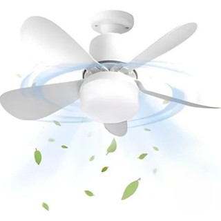 Luminária Ventilador de Teto Silencioso com Lâmpada 30W Led Bulbo E27 Controle Remoto Bivolt 5 Pás em Oferta na Shopee