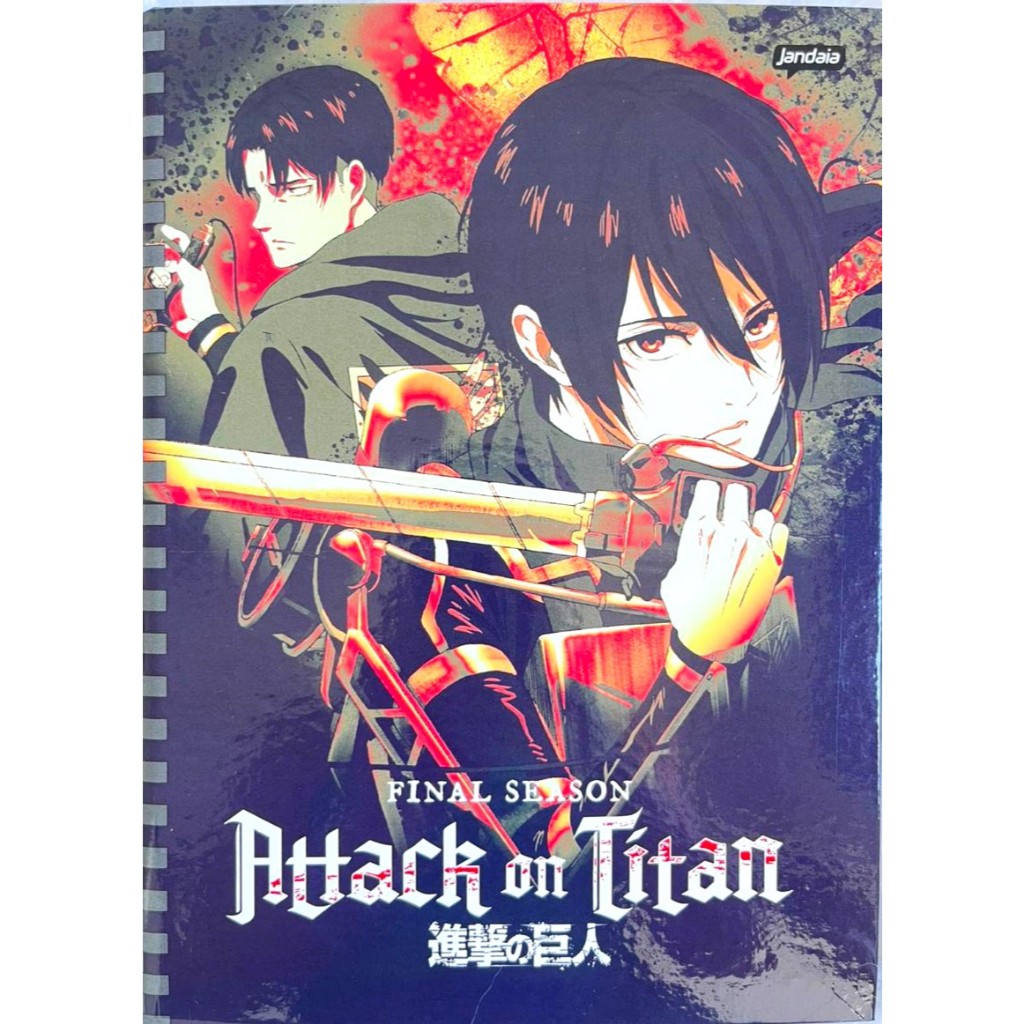 Brochurao Anime Attack on Titan caderno grande 80 Folhas juvenil capa dura  A4 Escolar