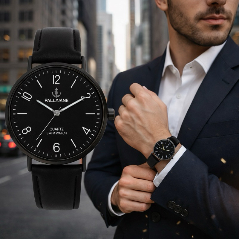 Relógio Masculino Elegante de Pulso Pulseira Em Couro Estilo Executivo Design Moderno E Atemporal em Oferta na Shopee