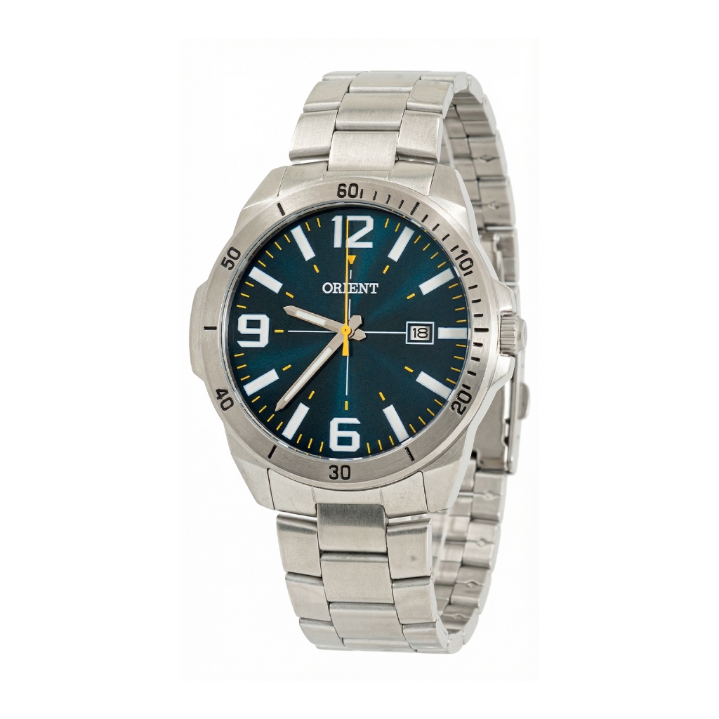 Relógio Masculino Orient Prata Visor Azul Sport Aço Original Resistente à Água Garantia 1 ano em Oferta na Shopee