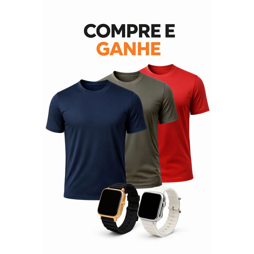 Kit Camisa Dry Fit Masculina + Relógio Digital Premium Prova D’Água Esportivo Academia Corrida em Oferta na Shopee