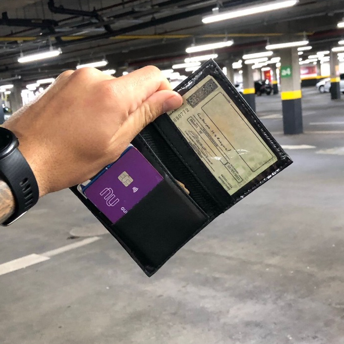 Card Holder Carteira Porta Cartão Slim Cnh, Notas e Wallets