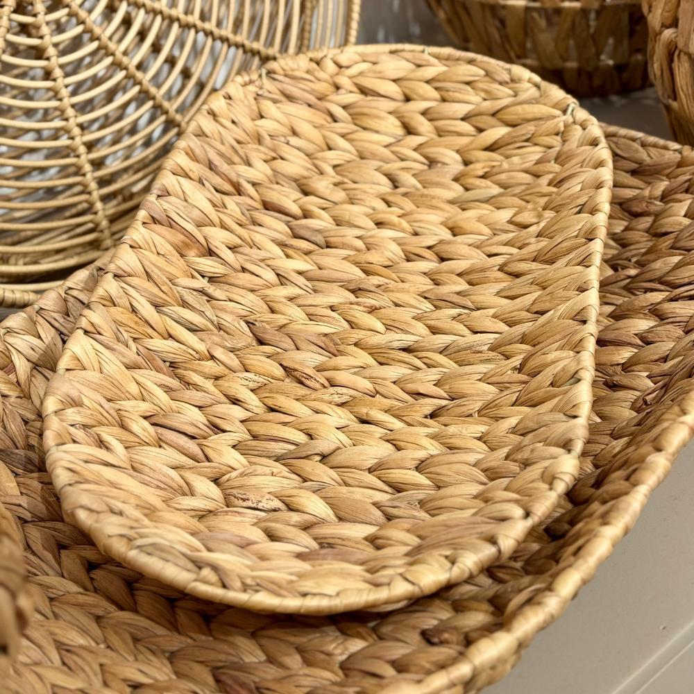 Kit 2 Bandejas em Fibra Natural Decorativas Multiuso para Decoração e Organização · foto 2