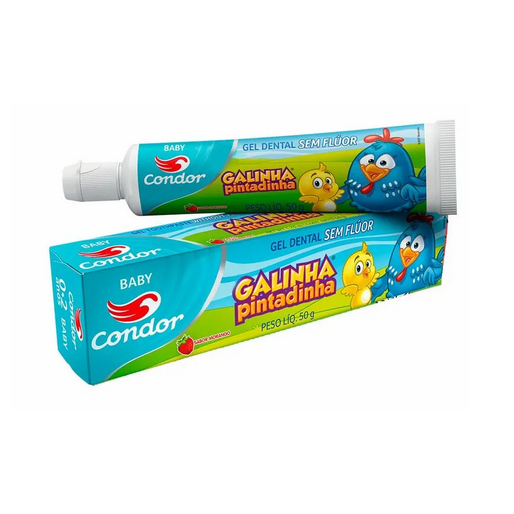Gel Dental Infantil Condor Sem Fluor Galinha Pintadinha Morango 50g