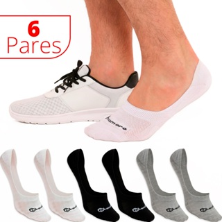 Kit 6 Pares Meias Zhamaro Sapatilha 100% Invisível Meia Com Silicone Algodão Unissex Masculina Feminina Academia Lupo em Oferta na Shopee