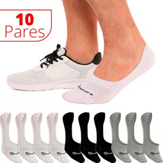 Kit 10 Pares Meias Zhamaro Sapatilha 100% Invisível Meia Com Silicone Algodão Masculina Feminina Unissex Academia Lupo em Oferta na Shopee