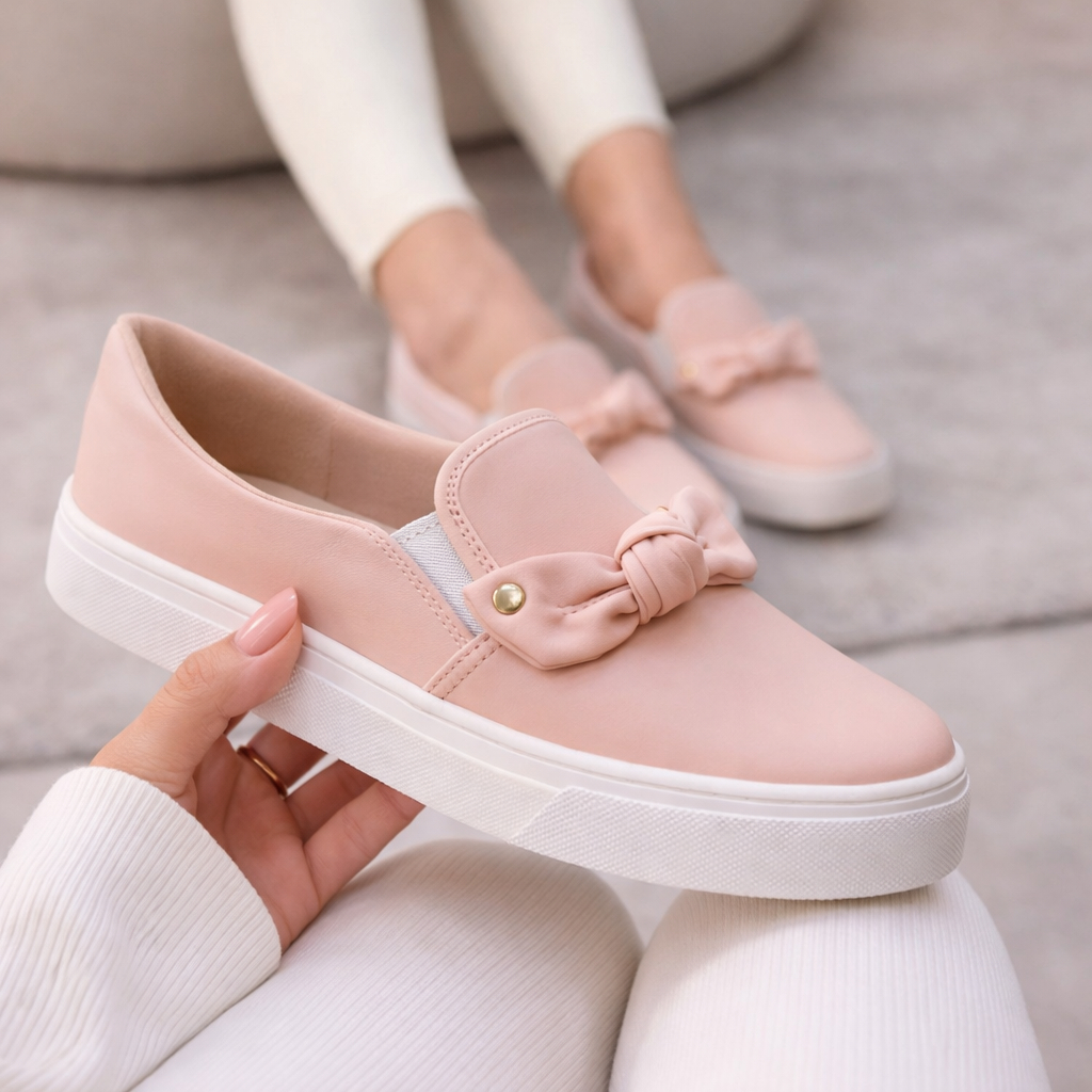 Tênis Feminino Casual Confortável Macio Ortopédico Moderno Sapatenis Iate Slip On Confortável Calce Facil Laço IA 54 — imagem 2 de 2