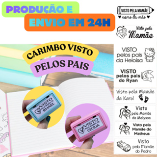 Carimbo Médio ( VISTO pelos Pais,Mãe,Pai) Nykon 302  – Envio Rápido entre 12h à 24h em Oferta na Shopee