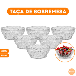 Kit 6/12 Taças de Vidro Sobremesa Premium Multiuso 110ml/350ml em Oferta na Shopee