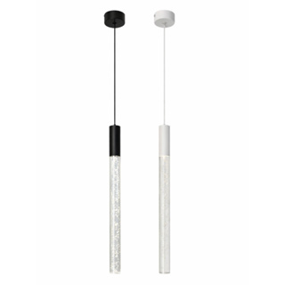 Pendente Tubo Acrílico com Bolhas 3W 3000K Bivolt – Cores Preto ou Branco – 38cm em Oferta na Shopee