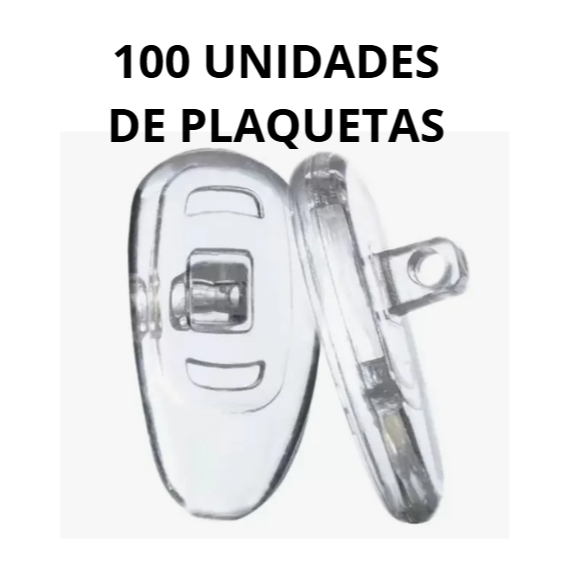 100 Unidades Plaquetas de Silicone Transparente para Óculos | Base Parafuso promoção em Oferta na Shopee