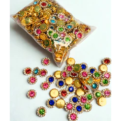 Aplique para Artesanato Chaton Flor de Strass - 11mm - Cores Sortidas