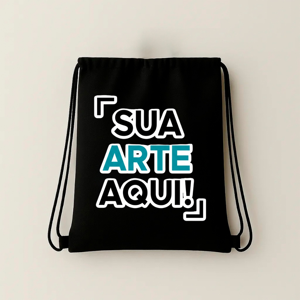 Mochila Saco Sacola Personalizado com cordão para esportes, Treino, Academia, Passeio, Escola