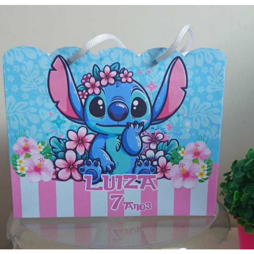 SACOLINHA PERSONALIZADA PARA LEMBRANCINHA DE FESTA STITCH- PEGUE E MONTE