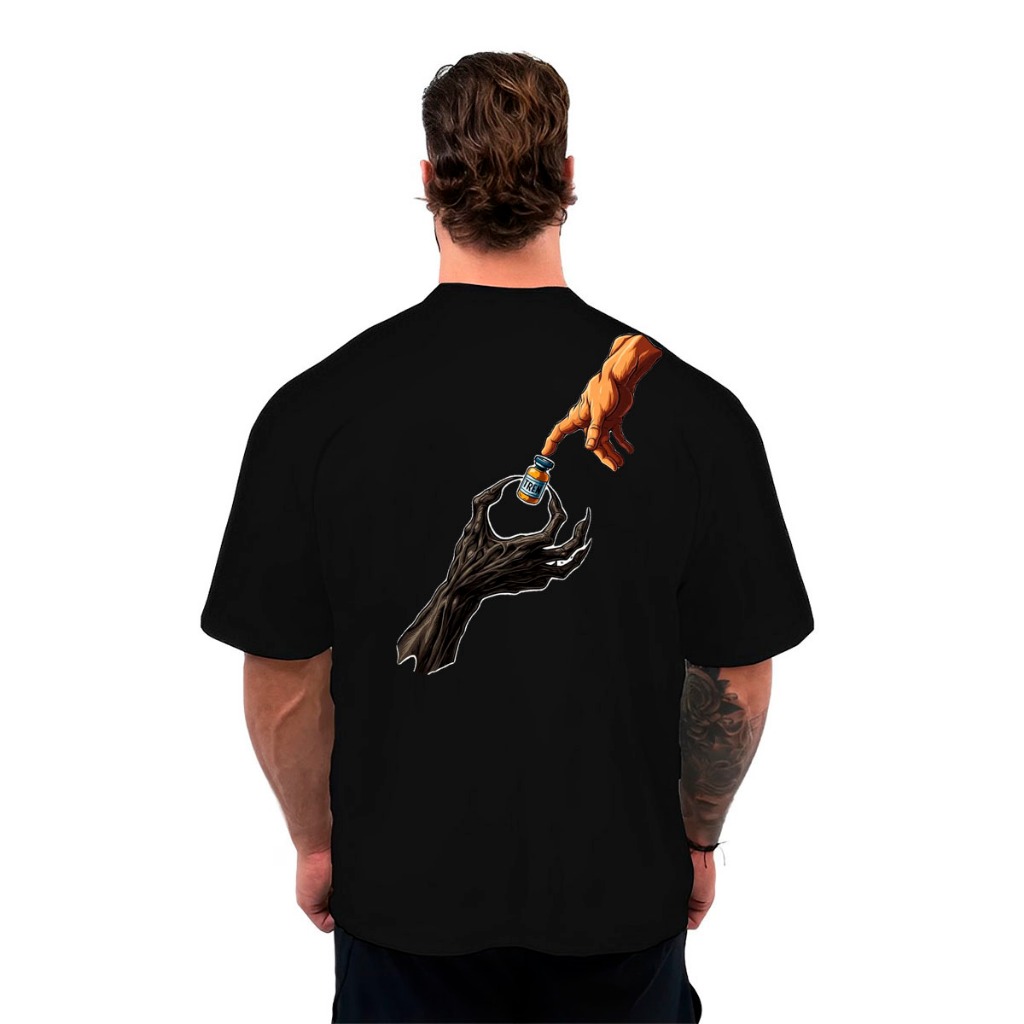 Camisa Oversized Drip 100% Algodão Confortavél Streetwear Trembo Veneno Hormônio Life Style Gym Treino Maromba Academia