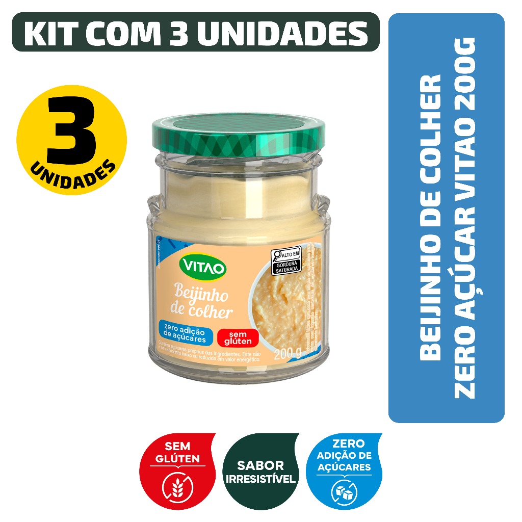 Kit Beijinho De Colher Zero Açúcar Vitao 200G - 3 Unidades