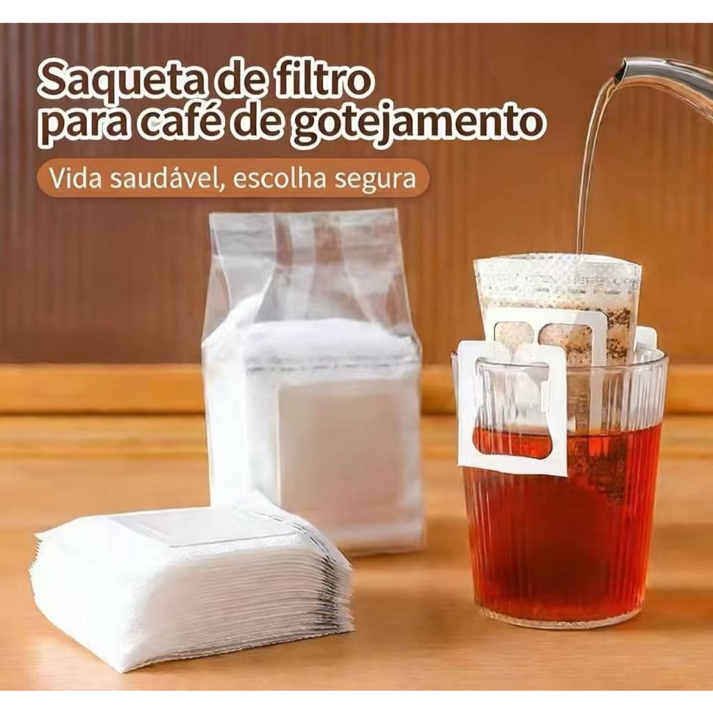 50 a 150UNIDADE Coador de Café Descartável Individual Filtro de Papel Portátil com Abas para Dose Única em Oferta na Shopee