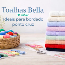 Kit 2/5/9 Toalhas Lavabo Bella Dohler Etamine Para Bordado Ponto Cruz Aveludada Macia Ótima Absorção